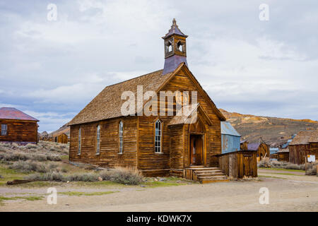 Rustic church building in Bodie town (ghost town), California Stock Photo