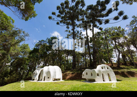 Sculptures at open-air 'Museu Felicia Leirner' museum and garden, Campos do Jordao, state of Sao Paulo, Brazil Stock Photo