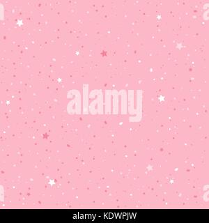 Vector pink spotted background with stars. Eps 10 Stock Vector