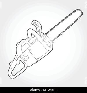 Gasoline-powered chain saw silhouette Stock Vector