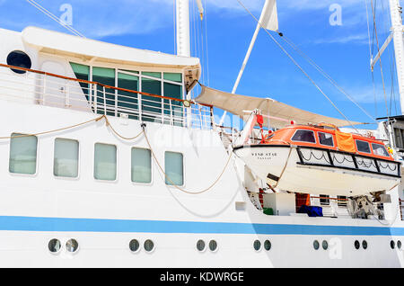 Lifeboat aboard the ship. Stock Photo