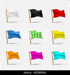 multicolored flags icon set Stock Vector