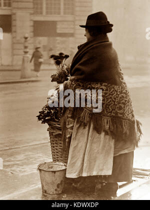 Victorian London Street flower seller Stock Photo - Alamy