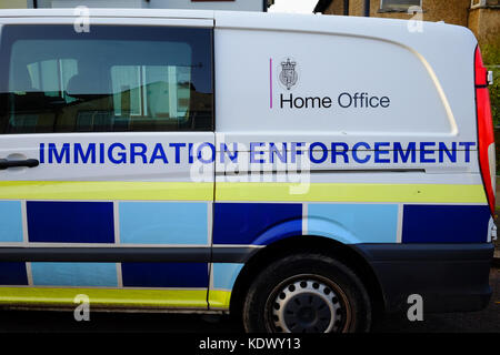 UK Home Office Immigration Enforcement van on duty in Harrow making raids Stock Photo
