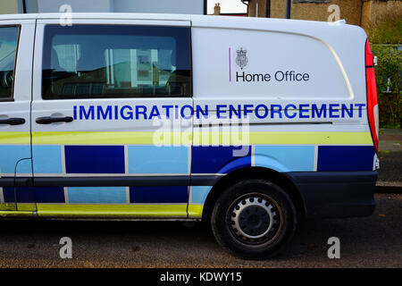 UK Home Office Immigration Enforcement van on duty in Harrow making raids