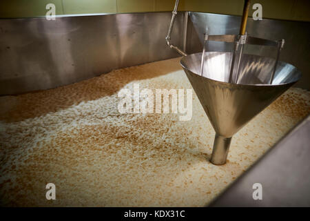 Robinsons Brewery in Stockport brew the first production of LionHeart for Brookfield Brewery  Brewing beer formation Stock Photo