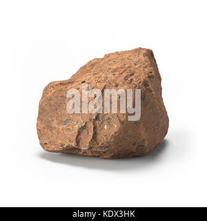 Large rock stone isolated on a white background 3d rendering Stock Photo