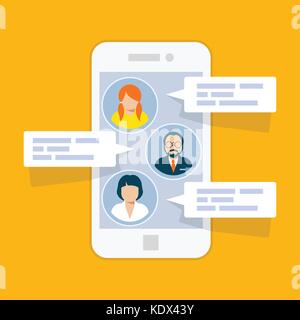 Sms chat interface - short messages on smartphone Stock Vector