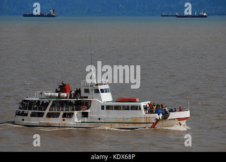 Ferry Alotau Queen Arriving Lae, Papua New Guinea Stock Photo