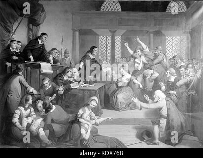 Salem Witch Trials, 1692 - 1693, Trial of George Jacobs of Salem for witchcraft Stock Photo