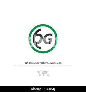 new 6th generation mobile network logotype. vector 6G icon isolated on white background. high speed connection wireless systems sign. telecommunicatio Stock Vector