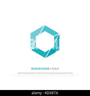 blockchain technology icon. vector, smart contract symbol. decentralized transactions logo design. crypto currency network logotype Stock Vector
