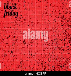 abstract, red background with grunge effect. vector creative abstraction, paper texture. commercial banner, modern wallpaper. black friday card layout Stock Vector
