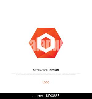 blockchain technology icon. vector, smart contract symbol. mechanical honeycomb sign, logo design. business innovation concept logotype Stock Vector