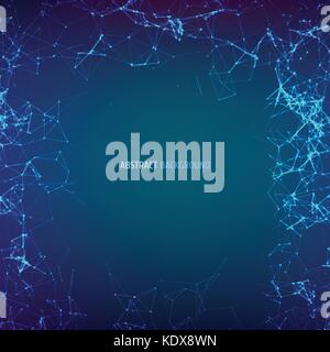 Abstract vector particles and lines. Stock Vector
