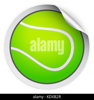 Round Sticker with tennis ball Stock Vector