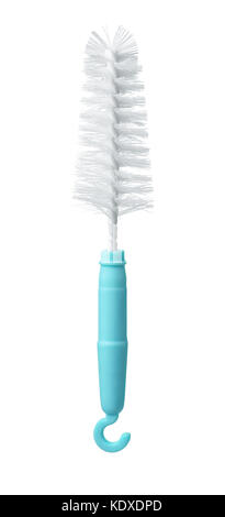 Front view of plastic bottle brush isolated on white Stock Photo