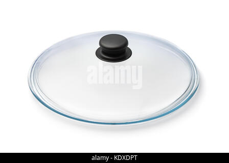 New Metal Pan With Glass Lid Isolated On White Background Modern