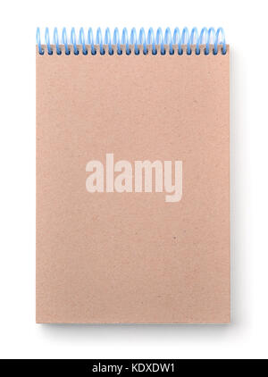 Front view of blank sketchbook cover isolated on white Stock Photo