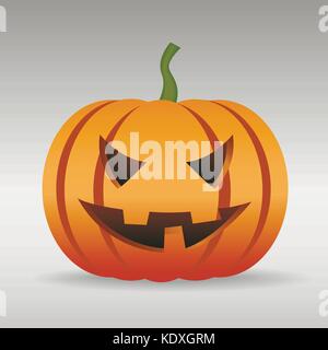Halloween pumpkin with scary face isolated Stock Vector