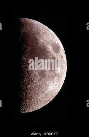 Space and Astronomy. Earth's Moon. Side lit. Stock Photo