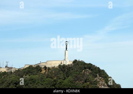 Liberty statue Gellert hill Budapest landmark Stock Photo