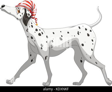 Cute dolmatian dog standing illustration Stock Vector