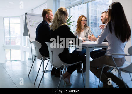 Group of architects working on business meeting Stock Photo