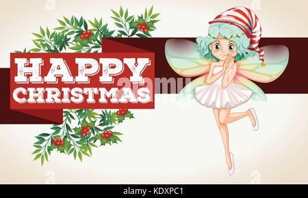 Christmas theme with fairy flying illustration Stock Vector