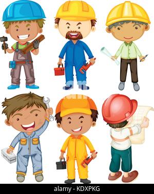 People doing different types of jobs illustration Stock Vector
