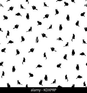 Seamless pattern with black cats Stock Vector Image & Art - Alamy