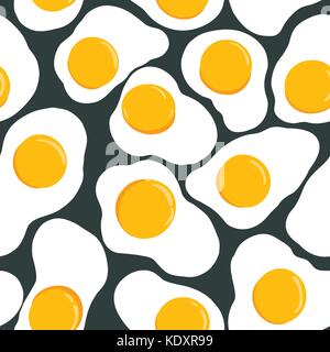 seamless pattern with fried eggs Stock Vector