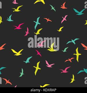 seamless pattern with flying birds Stock Vector