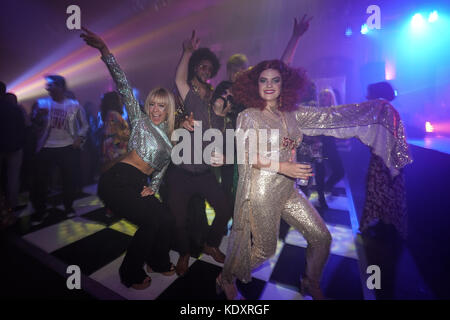 Party goers at The Sheen Resistance's Lost in Disco club night featuring the Haus of Eden burlesque dancers at Bush Hall in London. Photo date: Saturd Stock Photo