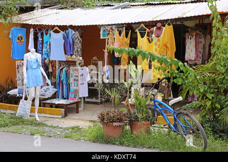 Flip Flop souvenirs, Calle 215, Puerto Viejo de Talamanca, Limón province, Caribbean Sea, Costa Rica, Central America Stock Photo