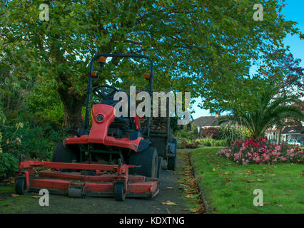 Ride On Lawnmower in a park setting. Stock Photo