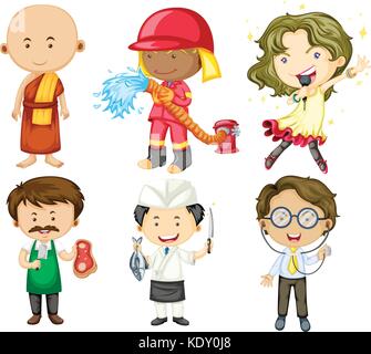People doing different jobs illustration Stock Vector