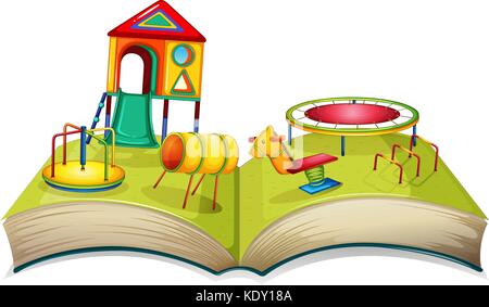 Different play stations in playground illustration Stock Vector