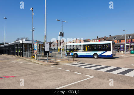 Bus station, opened in 2015, in the town of Leigh, formerly part ofthe historic county of Lancashire, now part of the Metropolitan Borough of Wigan. T Stock Photo