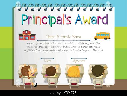 Certificate template for principal's award illustration Stock Vector ...