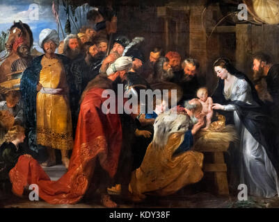 The Adoration of the Magi by Peter Paul Rubens (1577-1640), oil on canvas, c.1617-18 Stock Photo