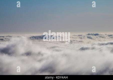 View from top of Berkeley Hills of foggy San Francisco Bay, California, USA Stock Photo