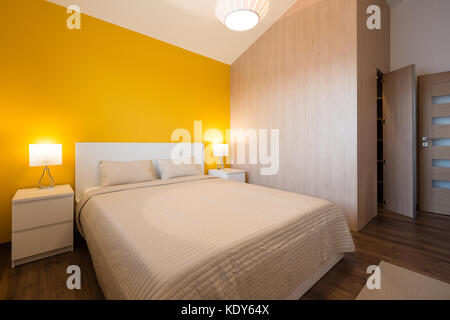 Contemporary bedroom interior Stock Photo