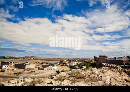 Scenic View of old buildings and villages on Cape Verde in Summer on a sunny day Stock Photo