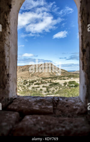 Scenic View of old buildings and villages on Cape Verde in Summer on a sunny day Stock Photo