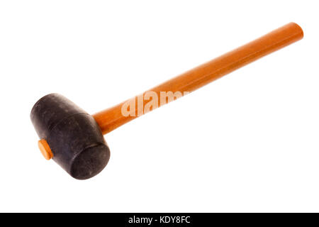 black rubber hammer isolated on  white background Stock Photo