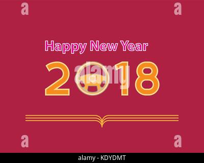 Happy new year 2018. Greeting card design. Vector illustration Stock Vector