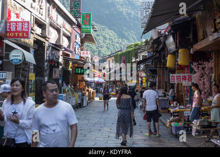 yangshuo,china - May,28,2017:A lot of peoples crowded in yangshuo xijie to shopping. Stock Photo