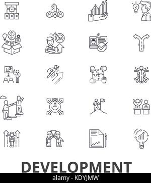 Development, business technology, real estate, optimization line icons. Editable strokes. Flat design vector illustration symbol concept. Linear isolated signs Stock Vector