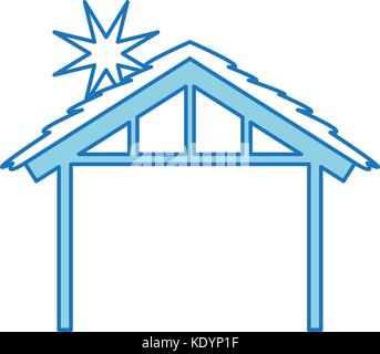 wooden hut house manger design image Stock Vector